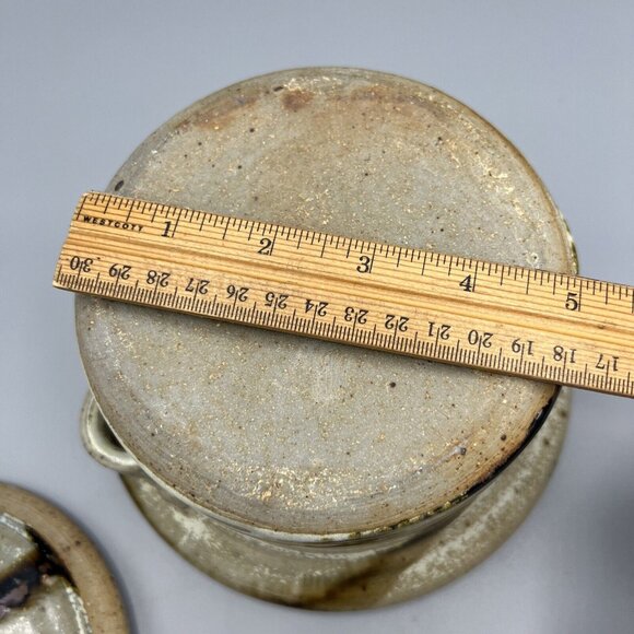 Vtg Studio Art Pottery Lidded 1Qt Casserole w/ Handles Crock Earthy Hygge - Picture 15 of 16